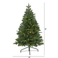 thumbnail image 4 of Nearly Natural 4' Flat Back Spruce Artificial Christmas Tree Prelit with LED Lights, Green, 4 of 10