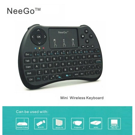 NeeGo Mini Wireless Keyboard / Mouse Remote for Raspberry Pi 3, Android TV,