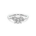 thumbnail image 4 of IGI Certified 1 Carat Princess Shape Lab Grown Diamond Engagement Ring | 14K White Gold | Emmeline Crisscross Side Stone Diamond Ring | FG-VS1-VS2 Quality Friendly Diamonds, 4 of 6