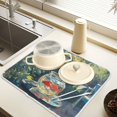 thumbnail image 2 of Yayeee Dish Drying Mat for Kitchen Counter 18" x 24" Microfiber Super Absorbent Coffee Decorative Pad, Sunshine Goldfish, 2 of 9