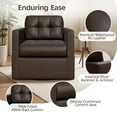 thumbnail image 4 of COOLHUT Swivel Accent Chair for Living Room Set of 2, Modern Faux Leather Armchair with Throw Pillow, Square Upholstered Swivel Armchair with Sturdy Frame, Coffee, 4 of 11