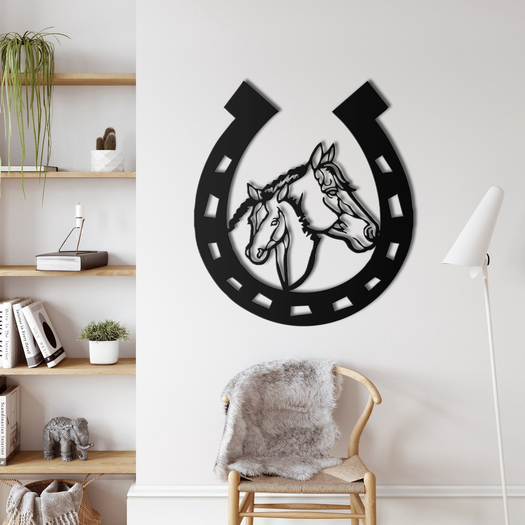 Horse Head Horseshoe Metal Wall Art for Home and Outside - Wall ...