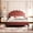 Bean paste red, variant on Bean paste red full size upholstered platform bed with flower pattern for elegant bedroom decor and air - fresh mattress