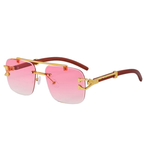 Harpily Sunglasses Mens Womens Fashion Rimless Rectangle Sunglasses Frameless Frames Metal Big Sunglasses Lightweight Non-slip