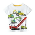 thumbnail image 2 of HILEELANG Toddler Boy Short Sleeve Tee - Summer Cotton Crewneck - Yellow Grey Excavator Graphic Top - Size 4, 2 of 4