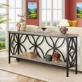 thumbnail image 4 of 70.9" Industrial Behind Sofa Console Table - Vintage Wood Grain & Black Metal, 2-Tier Storage, 198lb Capacity, Slim Design for Entryway, Hallway, Living Room, 4 of 4