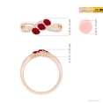thumbnail image 6 of ANGARA Natural Oval Ruby Three Stone Bypass Ring with Diamonds in 14K Rose Gold for Women (Size-4x3mm) | July Birthstone Jewelry for Her | Natural Ruby Rings, 6 of 11
