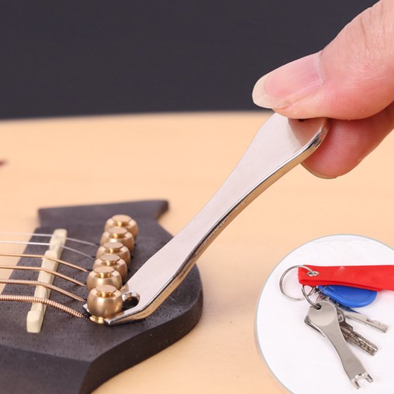 Naierhg Guitar Bridge Pin Puller Acoustic Ukulele String Nail Peg Musical Tool Keychain