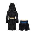 thumbnail image 3 of Yhong Kids Boys Boxing Costume Halloween Boxer Cosplay Dress Up Satin Boxing Robe with Belt and Shorts Set Blue&Gold 8, 3 of 6