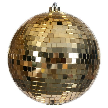 8" Gold Mirror Ball Ornament