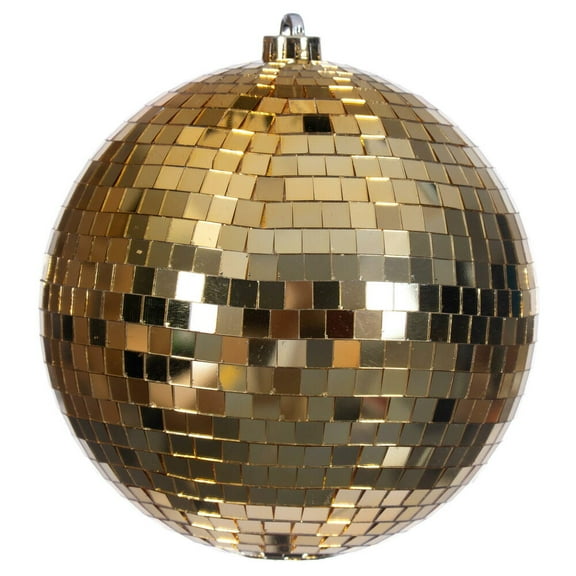 8" Gold Mirror Ball Ornament