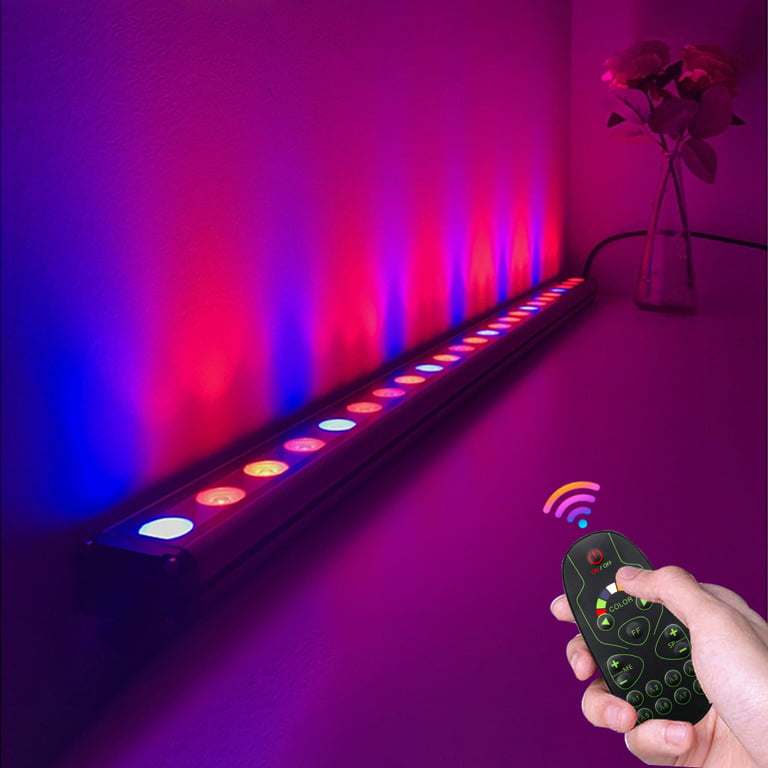 72W LED Wall Washer Light RGB Linear Bar Light with Remote Controller DMX  Sound Activated Stage Lighting for Pub Party KTV Disco - 4 Pack 