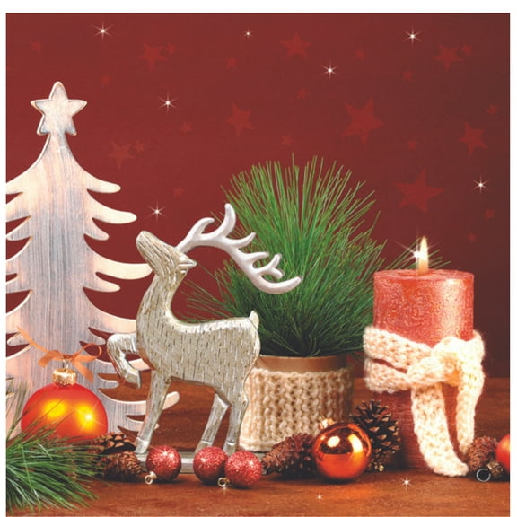 Keep Unique Christmas Paper Napkins, Napkins with Deer, Assorted Color, 20/Pack