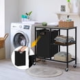 thumbnail image 2 of Oumilen Movable Laundry Hamper with Storage Shelves and Removable Pull Out Bag, Gray, 2 of 7
