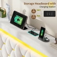 thumbnail image 5 of EnHomee Full Size Bed Frame with 4 Storage Drawers Upholstered Bed with LED & Charge Station,Beige, 5 of 8