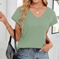 thumbnail image 7 of TKLPEHG Going Out Tops for Women Lapel Cotton Line Button Shirt Solid Color Lightweight Fashion Loose Comfy Shirts Casual Short Sleeve T Shirts Summer Outfits (Gray,L), 7 of 7