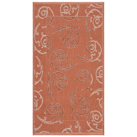 Safavieh Courtyard Jessica Paisley Indoor/Outdoor Area Rug, Terracotta/Cream, 2'7" x 5'