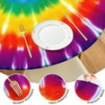 thumbnail image 4 of Rainbow Tie Dye Mandala Round Fitted Tablecloth with Elastic Edge,Dining Table Cover Waterproof,Outdoor Round Tablecloth for Camping,Dining,Indoor and Outdoor, 4 of 7