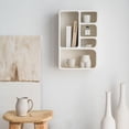 thumbnail image 3 of Wall Mounted Storage Cabinet, Floating Wall Shelf with 5 Compartments Open Storage Rack Freestanding  Organizer White for Kitchen Study Room Living Room Bathroom, 3 of 9