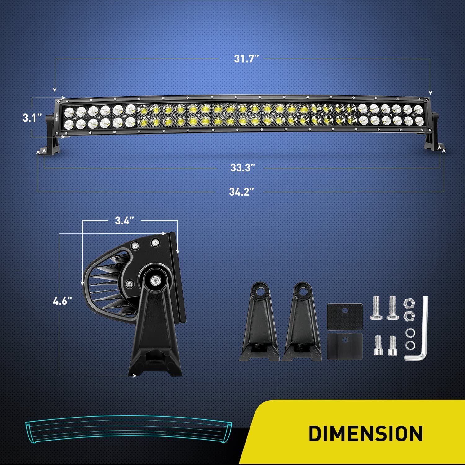 Nilight 32" 180W Spot Flood Combo High Power Led Driving Lamp Led Light Bar Off-Road Fog Driving Work Lights for SUV Boat Jeep Lamp