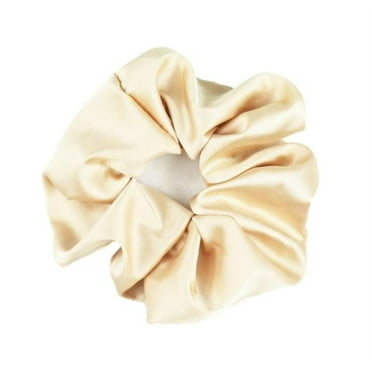 Satin Silk Hair Band 1 Pc,Elastic Soft Hair Tie,Solid Color Fashion Hair Bands,Ponytail Holders Hair Accessory,Hair Scrunchies for Women and Girls (Beige)