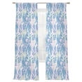 thumbnail image 2 of Sheer Curtains 84 Inches Long 2 Panels, Ocean Watercolor Seaweed Rod Pocket Curtain Voile Draperies, Blue Pink Sea Marine Life Light Filtering Window Treatment for Living Room Kitchen Bedroom, 2 of 8