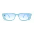 thumbnail image 2 of Pastel Pop Color Mod Narrow Rectangle Fashion Sunglasses Blue, 2 of 4