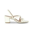 thumbnail image 3 of BLISSFUL STEP Women's Solid Color Strappy Slingback Block High Heels Sandals, 3 of 8