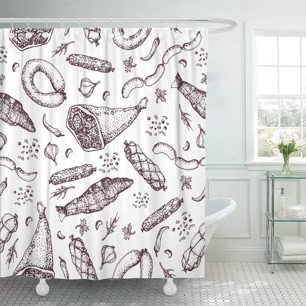 Cheese Pattern Print Bathroom Shower Curtain