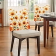 thumbnail image 4 of Country Sunflower Chair Covers Set of 1 Watercolor Orange Florals Field Farmhouse Chair Back Covers Stretch Removable Washable Slipcovers Protector for Dining Room Kitchen Party Decor, 4 of 9
