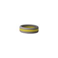 thumbnail image 2 of Lifebeats Unisex Grey and Yellow Striped Silicone Ring Size 9, 2 of 2