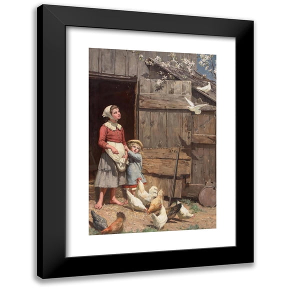 Jennie Augusta Brownscombe 11x14 Black Modern Framed Museum Art Print Titled - The White Dove (1886)