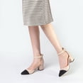 thumbnail image 4 of Ankis Closed Toe Heels Women Pointed Toe Heels Low Block Chunky Women Pumps with Ankle Strap 2.25 Inch, 4 of 7
