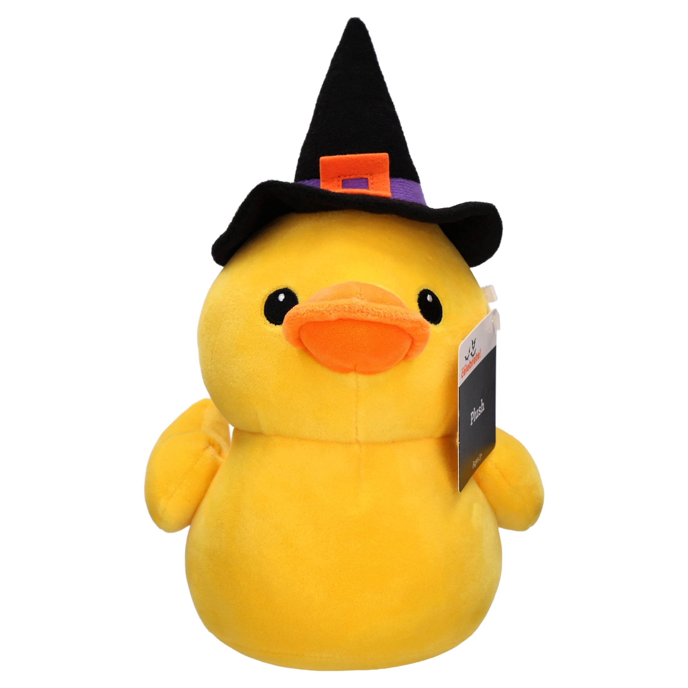 Witch Duck Plush, Yellow and Black, 10.1", Halloween by Way To Celebrate