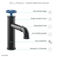 thumbnail image 6 of Avallon Single Hole, Single-Handle Wheel, Bathroom Faucet in Matte Black with Blue Handle, 6 of 11