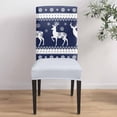 thumbnail image 5 of Chair Covers for Dining Room Set of 6,Xmas Reindeer Winter Snow Stretch Seat Protector Removable Washable Chairs Slipcovers for Kitchen Banquet Wedding Hotel,Snowflake Retro Geometric on Red, 5 of 6