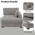 thumbnail image 6 of UIXE Chaise Lounge Indoor Upholstered Corduroy Sofa with Left Armrest for Living Room Bedroom, Light Gray, 6 of 7