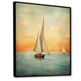 thumbnail image 2 of Designart "Sailboat modern Coastline" Nautical & Beach Floater Framed Canvas Print, 2 of 7