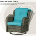 thumbnail image 2 of DREAMSIDEA 1-Piece Outdoor Wicker Swivel Chair with Cushions Patio Swivel Glider Chair Outdoor Rocking Lounge Chair for Backyard Balcony Porch,Teal, 2 of 6