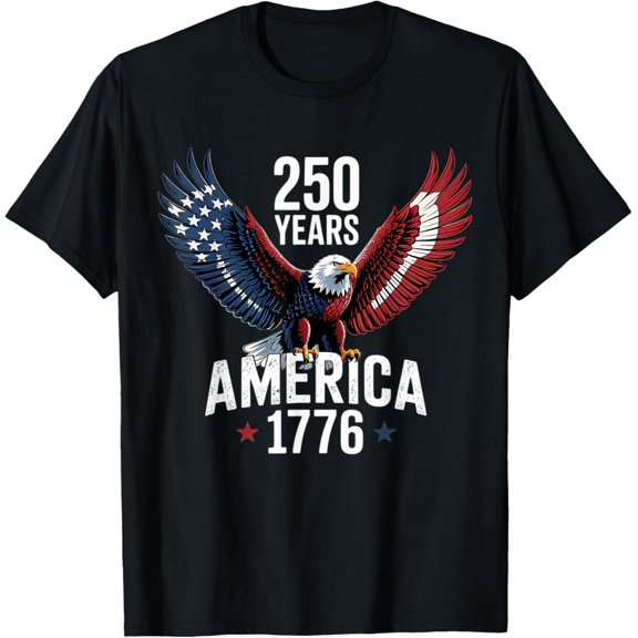 Velto 250 Years America Anniversary USA 250th Birthday American T-Shirt All Size S-5XL