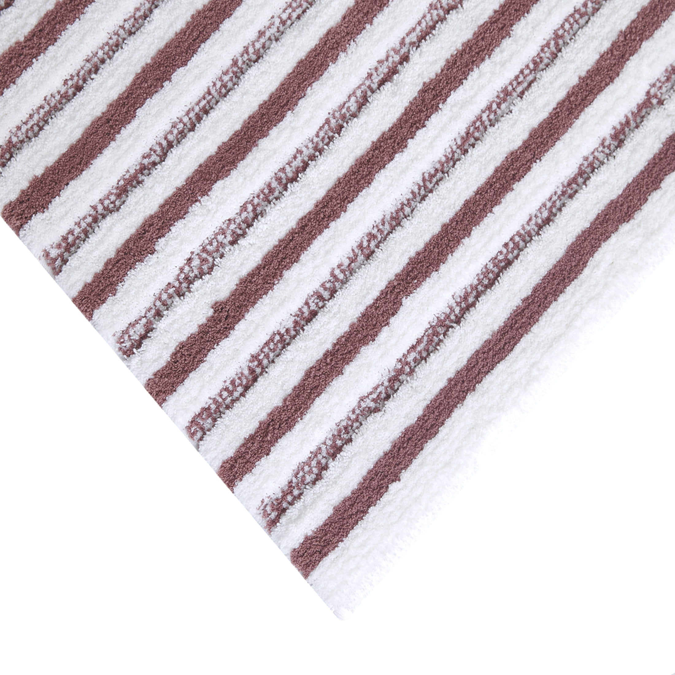 Better Homes & Gardens Signature Soft Tufted Stripe Bath Rug, Violet Gem & White, 20" x 34"