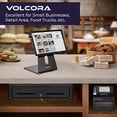 thumbnail image 4 of Volcora Cash Register Drawer with Under Counter Mounting Bracket - 16" Black Drawer for POS, 5 Bill 8 Coin Compartment, Fully Removable 2 Tier Cash Tray, 12-24V RJ11/RJ12 Key-Lock, Double Media Slot, 4 of 7