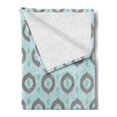 thumbnail image 2 of Seafoam Soft Flannel Fleece Throw Blanket, Ikat Style Motifs Circular Pattern with Dots Inspiration Tribal, Cozy Plush for Indoor and Outdoor Use, 50" x 60", Seafoam Sea Green Taupe, by Ambesonne, 2 of 5
