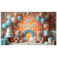 thumbnail image 5 of Teddy Bear Party Decoration Happy Birthday Banner Balloon Cake Decor for Kids Celebration Indoor Event, 5 of 7