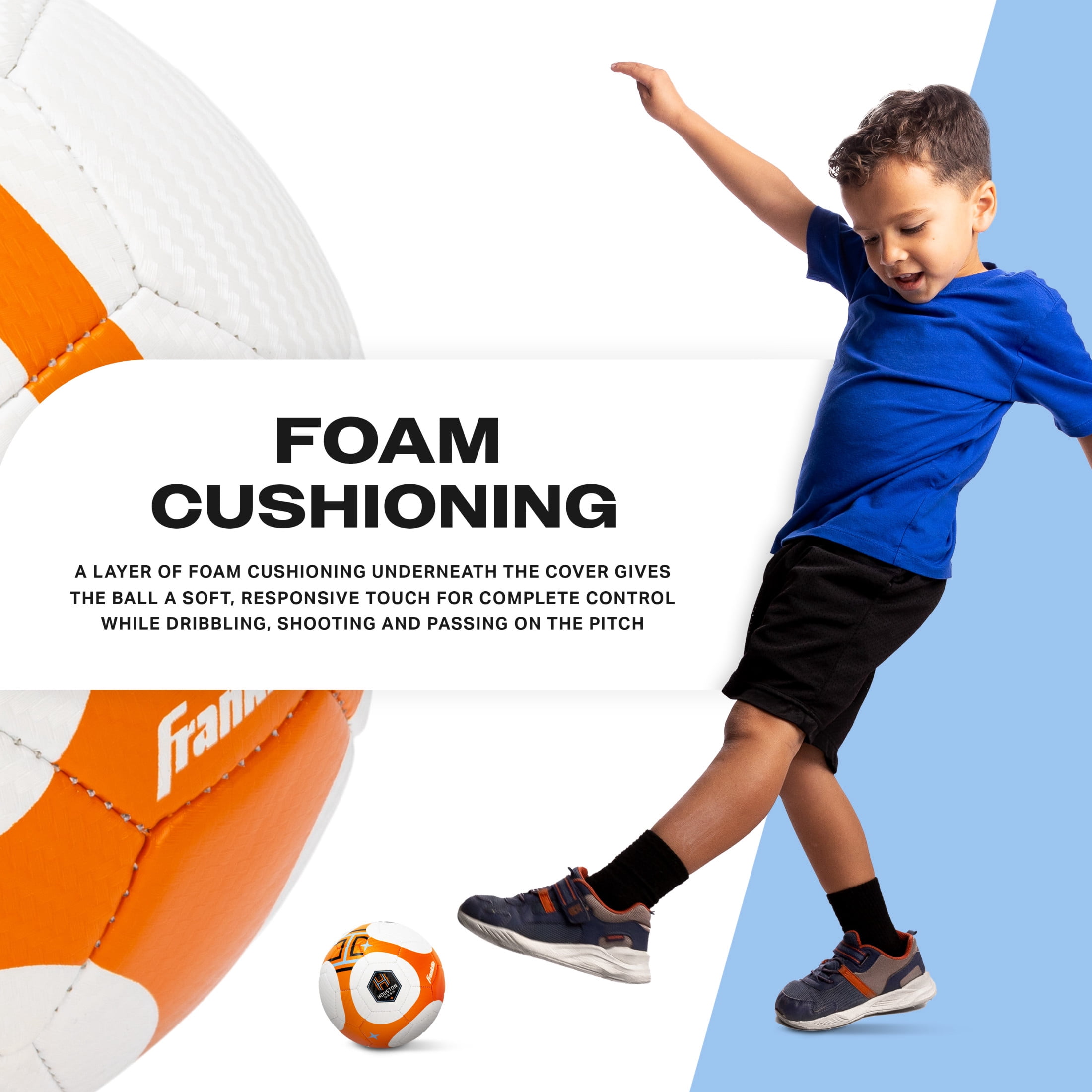 Franklin Sports NWSL Houston Dash Soccer Ball - Kids Mini Size 1 Soccer Ball - Skill + Training Soccer Ball for Kids + Adults - Boys + Girls Soccer Ball - Air Pump Included