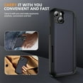 thumbnail image 3 of KOMI pour iPhone 15 Pro Max Étui avec Porte-Cartes Noir, étui 2 en 1 Résistante aux Chocs Protection Robuste avec Support Bleu, 3 of 5