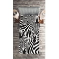 thumbnail image 2 of Ambesonne Savannah Quilted Coverlet 2 Pcs, Zebras Eyes and Face Art, Twin Size, Charcoal Grey and White, 2 of 2