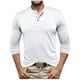 thumbnail image 1 of Blusas y camisas de manga larga y cuello redondo para hombre, de color liso, informales, con botones, de poliéster., 1 of 5