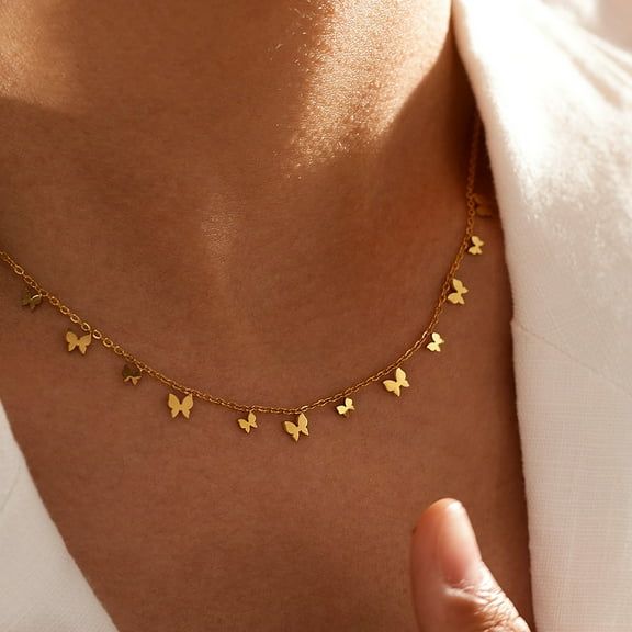 Jewelry No Fade Permanent Fashion Wafer Love Heart Cross Pave Pendant 14K Yellow Gold Necklace for Women