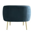 thumbnail image 4 of Ember Interiors Cuno Brass Finish Velvet Upholstered Accent Chair, Dark Blue, 4 of 4